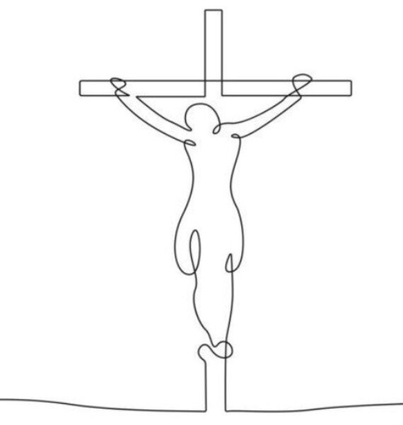 Jesús en la cruz dibujo de una línea. Símbolo cristiano - Etsy México Jesús en la cruz dibujo de una línea. Símbolo cristiano - Etsy México