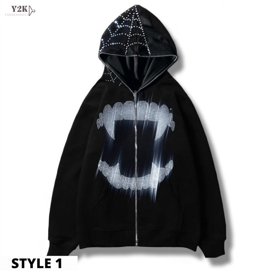 Nasty rhinestone hoodie Clearance