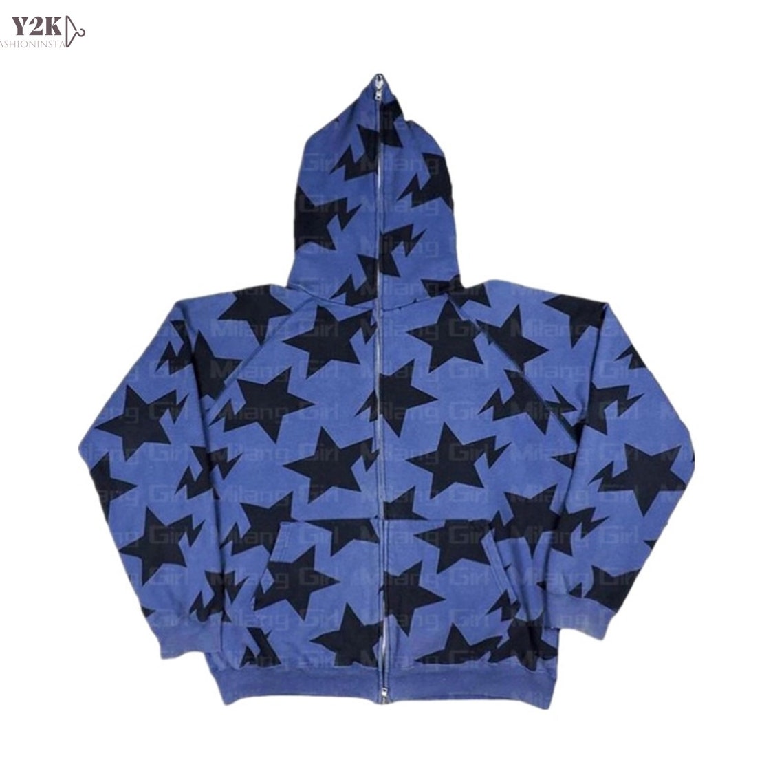 Star Patch Zip up Hoodie Y2k Hoodie for Men Oversized Etsy