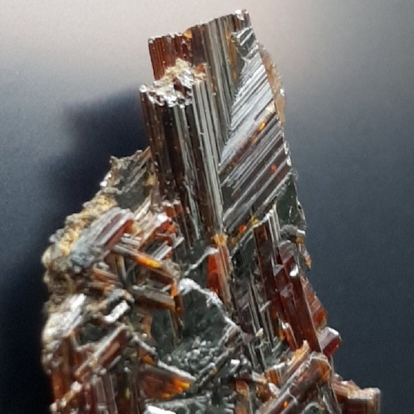 Stunning Rutile Specimen, Red crystals with Metallic Sheen, geometric formation. Zagi Mountain, Pakistan. Item HH-2273