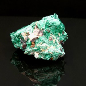 Natural Silky Malachite crystal sprays on Matrix, from Katanga Province, Congo D.R. Item MC-2492.