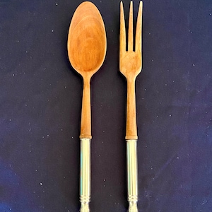 Sterling Silver-handled Salad Servers- Large Fork and Spoon