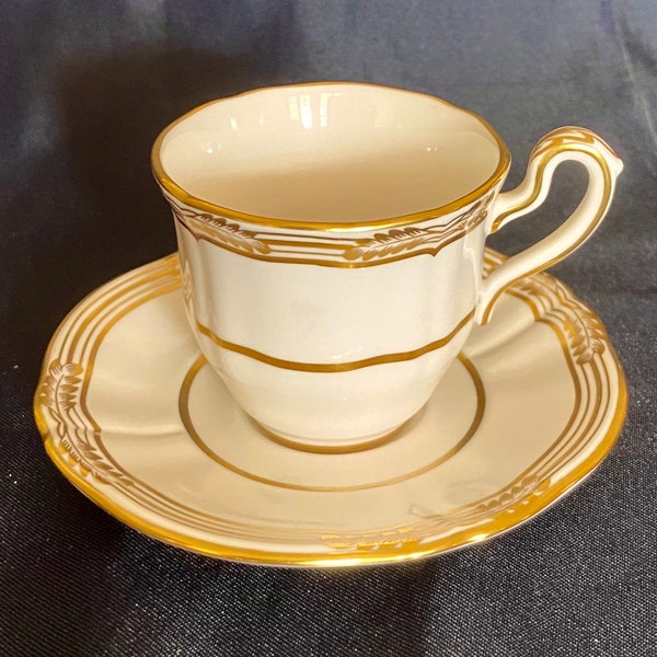 Spode Sheffield Bone China Cup y Saucer- prístino