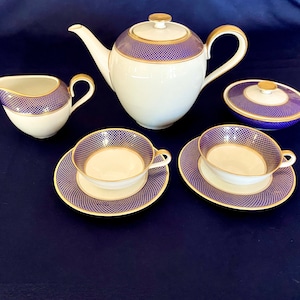 Gorgeous Rare Complete German Porcelain Tea/Demitasse Set- pristine condition