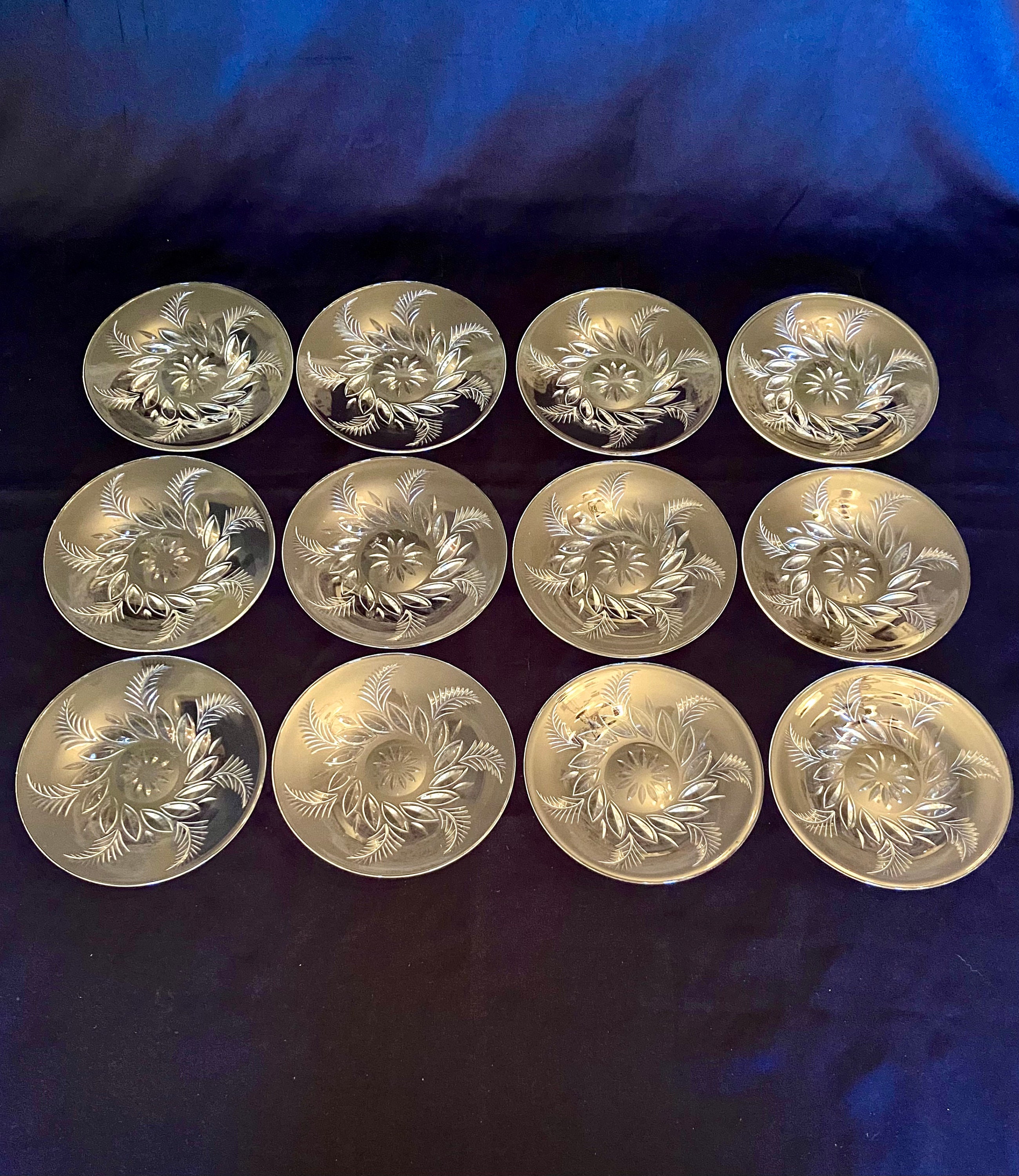 Rare Beautiful English Cut Crystal Dessert Plates Stuart Crystal Set of 12 Etsy