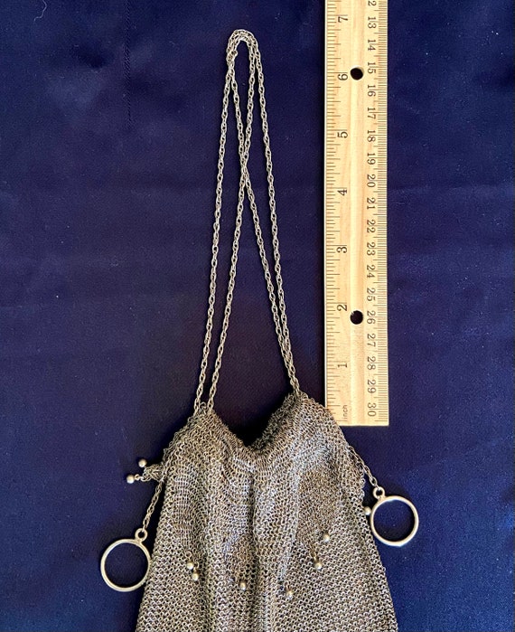 Unique Sterling Silver Mesh “Drawstring” Handbag - image 7