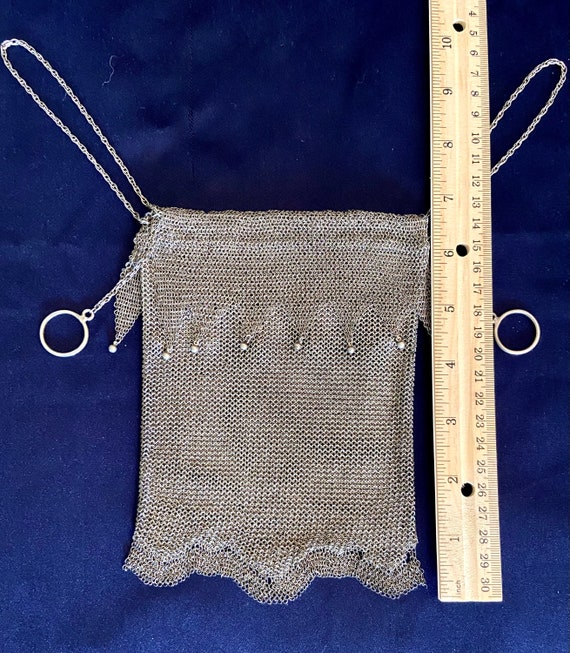 Unique Sterling Silver Mesh “Drawstring” Handbag - image 6