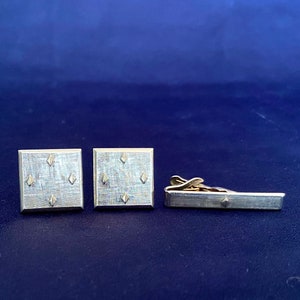 Sterling Silver (and Gold?) Cufflinks and Tie Clip Set
