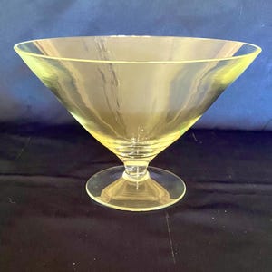 Vintage Large Clear Glass Footed Bowl- Italian Glass- IVV (Industria Vetraria Valdarnese)
