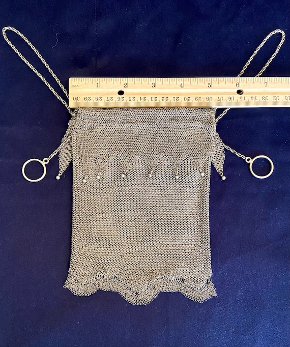 Unique Sterling Silver Mesh “Drawstring” Handbag - image 8