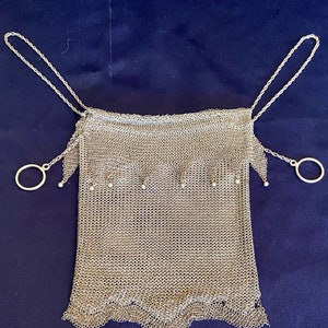 Einzigartige Sterling Silber Mesh “Drawstring” Handtasche