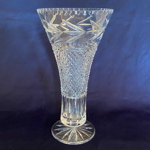 Large Galway Cut Crystal Vase