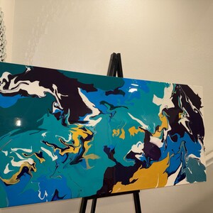 Acrylic Painting on canvas/ Fluid Art painting/ Abstract Painting/ Pour Painting/ Custom Painting/ Home Decor/ Wall Art/24x48