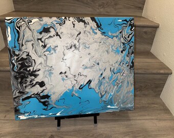 Pintura acrílica abstracta original, arte mural contemporáneo, 16 x 20