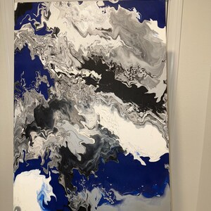 Acrylic Painting on canvas/ Fluid Art painting/ Abstract Painting/ Pour Painting/ Custom Painting/ Home Decor/ Wall Art/24x36