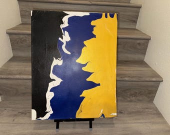 Pintura acrílica abstracta original, arte mural contemporáneo (16 x 20)