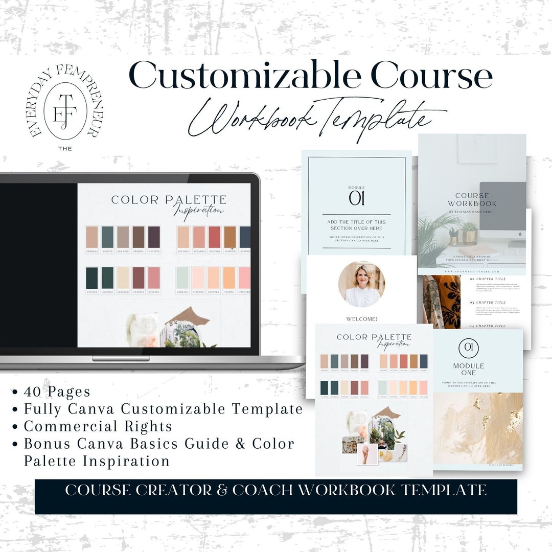 Course Creator & Coach Course Workbook, Instant Download, 40 ...