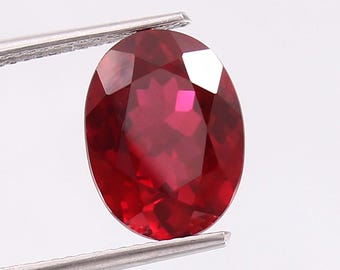 Oval Lab Grown Ruby: Transparent AAA Loose Gemstone (12X14X6 mm)