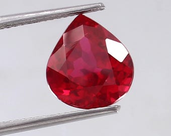 Lab Grown Ruby: 5 Carat Heart Cut Loose Gemstone (10X10X5 mm)