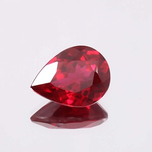 AAA Lab Grown Ruby: Loose Pear Cut Gemstone (13X18X7 mm)