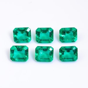 Lab Emerald: Radiant Cut Green Gemstone (11X13X6 mm)