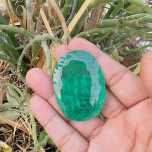 Oval Emerald Doublet Gemstone: Green Cut, Jewelry Making (30X38X14 mm)