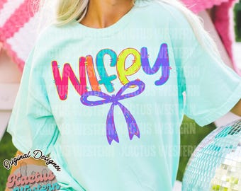 Wifey Neon Summer PNG, new wife shirt design, summer shirt design, summer sunset png, beach shirt png wife life, bride design, 2025 wife png