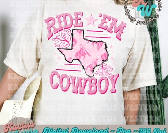 Reite sie Cowboy PNG, Konzert T-Shirt, Texas Design, Western-Stil, Cowgirl, Kuhabdruck, Ranchy, Western Sublimation Png, Country Western Png