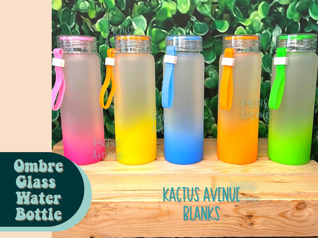Ombre Glass Water Bottle, Sublimation Blank, Beginner Trendy Cup