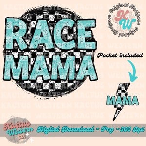 Race Mama Pocket Bundle PNG, Download immediato, download digitale, Racer Girlfriend, Race Mom, Racing Sister, Bandiera a scacchi, Divertimento estivo, Verde acqua