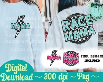 Race Mama Pocket Bundle PNG, Instant Download, digital download, Racer Girlfriend, Race Mom, Racing Sister, Checkered Flag, Summer Fun