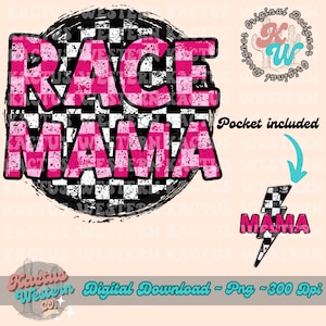 Race Mama Pocket Bundle PNG, Download immediato, download digitale, Racer Girlfriend, Race Mom, Racing Sister, Bandiera a scacchi, Divertimento estivo