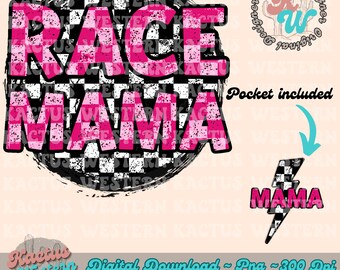 Race Mama Pocket Bundle PNG, Instant Download, digital download, Racer Girlfriend, Race Mom, Racing Sister, Checkered Flag, Summer Fun