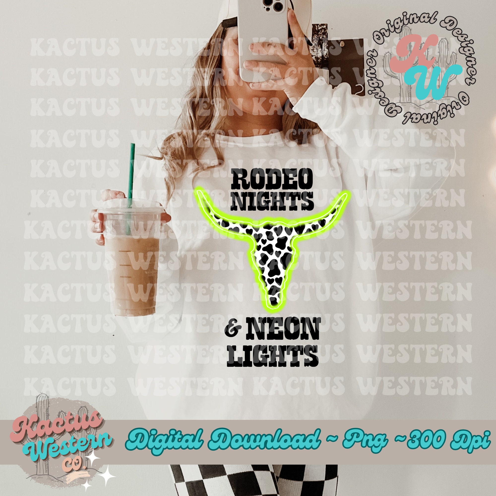Neon Rodeo Shirt Design Rodeo Nights, Neon Lights PNG, Digital Download, Instant Download ...