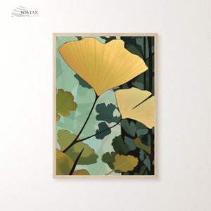 Ginkgo Leaf,Ginkgo,Minimalist,Minimalist Wall Art,Abstract Art,Sage,Sage Green Wall Art,Sage green,Digital Prints,Printable Wall Art,Wall Ar