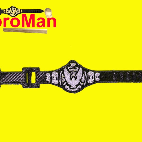 WWF Hasbro Champion Belt Silver Custom / WWF Winged Eagle Wrestling Belt