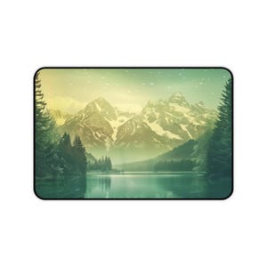 View Mountain Desk Mat, Aesthetic Dreamy Nature Mouse Pad, Large Desk Pad for Office & Gaming Setup, Gift for Him Her Students