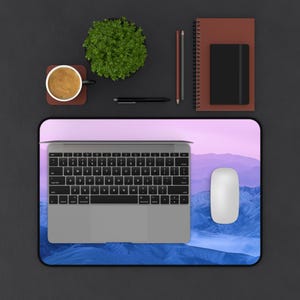 View Mountain Desk Mat, Aesthetic Dreamy Nature Mouse Pad, Large Desk Pad for Office & Gaming Setup, Gift for Him Her Students