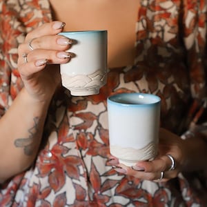 Handmade Ceramic Espresso Cup – Japanese Minimalist Pottery UMI-BLUE