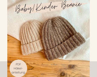 Modèle au crochet Bonnet bébé/enfant - Bonnet DIY en 5 tailles pour les plus petits avec un design adorable !