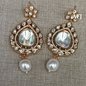 Kundan-oorbellen | Indiase etnische Jhumki | sabyasachi-sieraden | Jadau handgemaakte oorbellen | Traditionele sieraden | Bedankt dat je een cadeau voor haar geeft