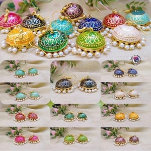 Assorted 25 PC Lot Of Meenakari Earrings | Indian Handmade Jewelry | Wedding Favor | Bridesmaid Gifts | Mehendi Sangeet Ceremony Gifts