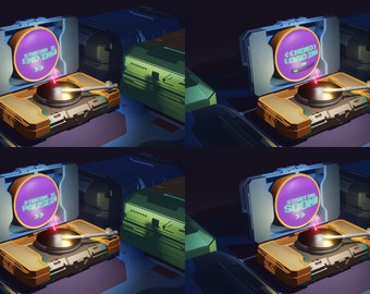 Animated Turntable Stream Screens: Twitch, YouTube, Facebook (MP4, PNG)