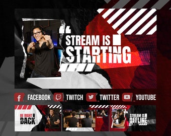 Animated Stream Screens: Twitch, YouTube, Facebook (PNG, WebM)