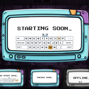 Cozy Twitch Overlay Stream Lofi theme with Animated cat animal screens Vtuber Friendly