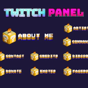 Coin Box Twitch Panels: Custom Streamer Banners (24 PNG)