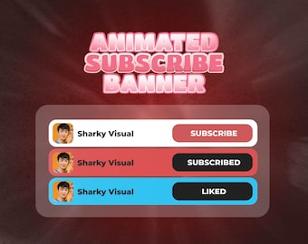 Custom Animated Subscribe Banner: YouTube, Facebook, TikTok