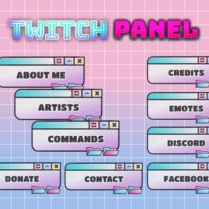Girly Desktop Twitch Banner and Panels: Custom Stream Panels