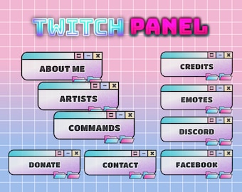 Girly Desktop Twitch Banner and Panels: Custom Stream Panels