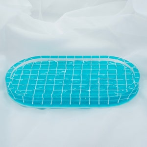 Swimming Pool Oval Tray, Handmade, Resin, Glitter